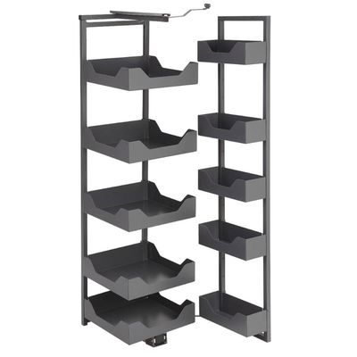 Coluna Deslizante Alta 10 Bandejas Pretas Masutti 35,5x50,5x