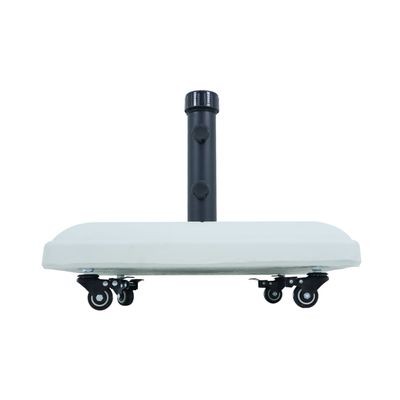 Base para Ombrellone Quadrada em Concreto com Rodas 37kg Branca Único