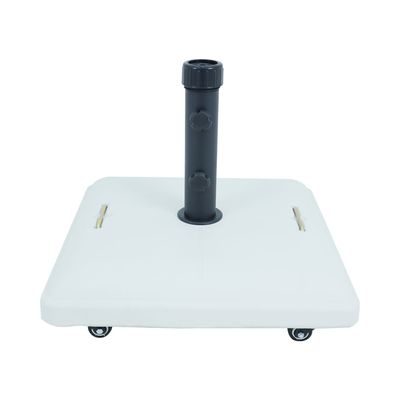 Base para Ombrellone Quadrada em Concreto com Rodas 37kg Branca Único