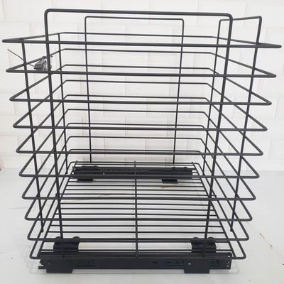Tulha Deslizante Preta 39,5x38x44cm Cesto de Roupas Aramado de Embutir Schmitt Quadrada 35kg Preto