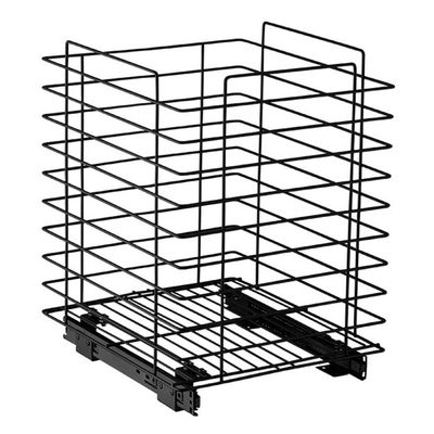 Tulha Deslizante Preta 39,5x38x44cm Cesto de Roupas Aramado de Embutir Schmitt Quadrada 35kg Preto