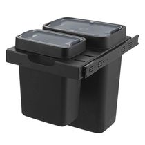 Lixeira Dupla Deslizante Organize 8L e 17L Aço Carbono Preto