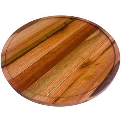 Tábua de Madeira para Pizza 38cm Redonda com Borda Forma para Servir Frios Petiscos