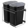Lixeira Dupla de Cozinha 15L Masutti Copat com Corrediça e Acabamento Inox 304L Preto