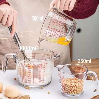 Jarra Medidora de Vidro 500ml Lyor Alça com Marcação para Receitas Copo