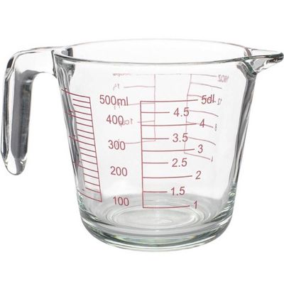 2 Jarras Medidoras 500ml Vidro com Alça Marcação Lyor Copo Medidor para Receitas