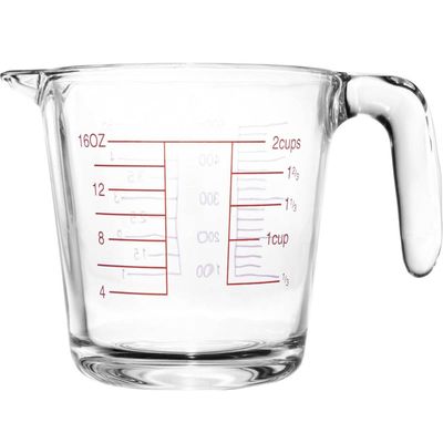 2 Jarras Medidoras 500ml Vidro com Alça Marcação Lyor Copo Medidor para Receitas