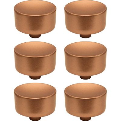 Conjunto de 6 Puxadores 194 Yuma Ponto Cobre Para Móveis Armários e Gavetas