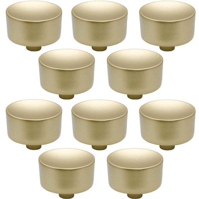Kit 10 Puxadores 194 Yuma Ponto Dourados Para Móveis Armários e Gavetas