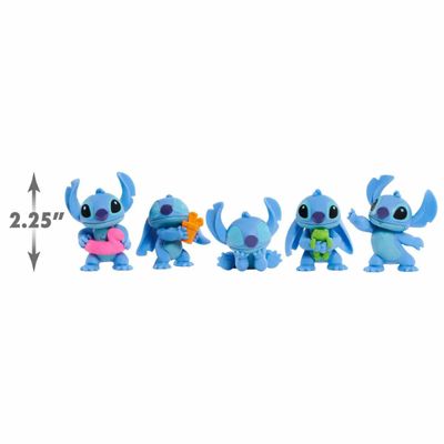 Stitch Conjunto 5 Mini Bonecos de 4cm Colecionáveis - Disney
