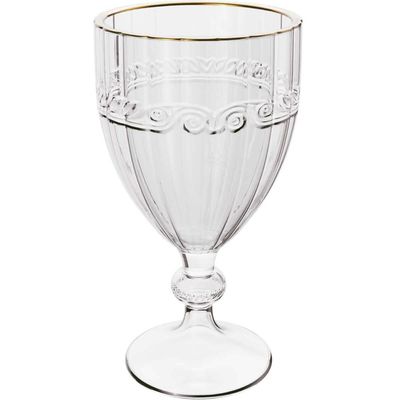Kit 6 Taças Cristal 330ml Fio de Ouro Imperial Lyor Avulsa Servir Sucos Água Drinks Mesa Posta