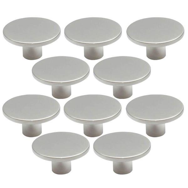 Kit 10 Puxadores 206 Naico Ponto Redondo Cromo Acetinado para Móvel Armários e Gavetas