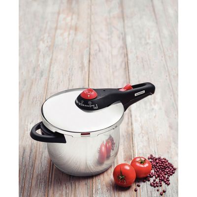 Panela de Pressão Tramontina Solar em Aço Inox 22 cm 4,5 Litros 5 Dispositivos de Segurança
