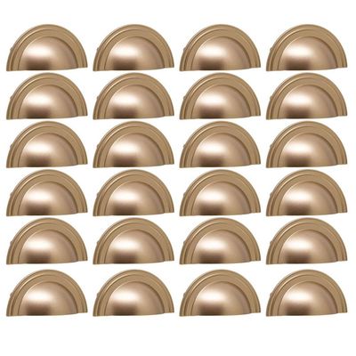Kit 24 Puxadores para Móveis 1753 Grenade Concha Dourado Armários Gavetas Torralba