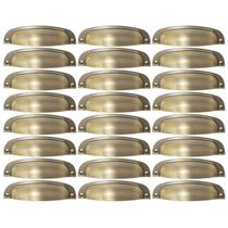 Kit 24 Puxadores Ouro Velho 2773 Quebec Concha Torralba para Móveis Armários Gavetas