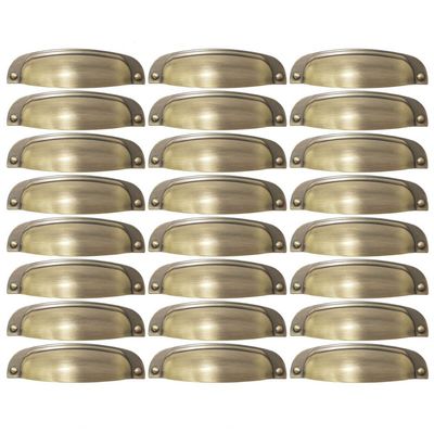 Kit 24 Puxadores Ouro Velho 2773 Quebec Concha Torralba para Móveis Armários Gavetas