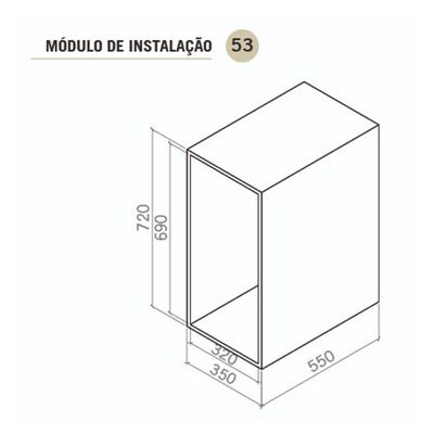 Coluna Baixa Masutti 2 Bandejas 24x48x61cm Preta Corrediça Deslizante Móvel