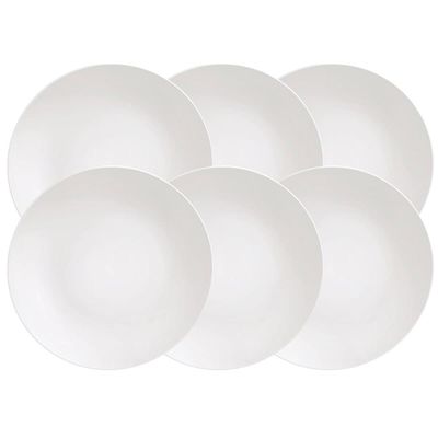 Conjunto 6 Pratos de Porcelana Tramontina Sophia 28cm Rasos Brancos de Mesa
