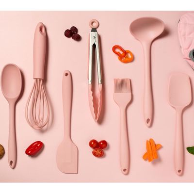 Concha De Silicone Utensílio Cozinha Talher Sopa Feijão OU Rosa
