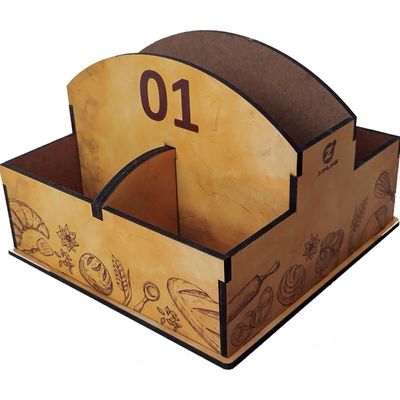 25 Porta Guardanapos e Sachês de Mesa MDF Pães para Padaria Confeitaria 1 ao 25 Zanline
