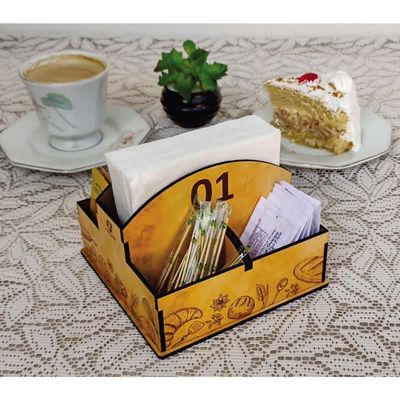 25 Porta Guardanapos e Sachês de Mesa MDF Pães para Padaria Confeitaria 1 ao 25 Zanline