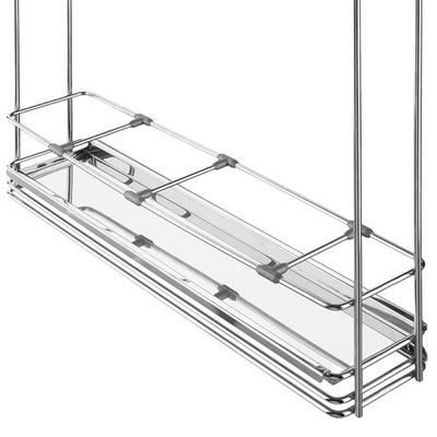 Porta Temperos Condimentos Suporte Deslizante Aço Inox com Corrediça para Móvel Embutir