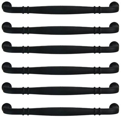 Kit 6 Puxadores Alça Preto Fosco 1767 Grenade Móveis Armários Gavetas