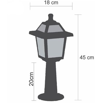 Luminária De Chão Poste Balizador Colonial De Jardim Preto 4