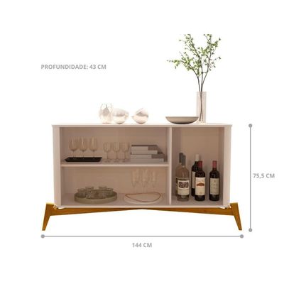 Conjunto Cristaleira E Buffet Alamo Off White