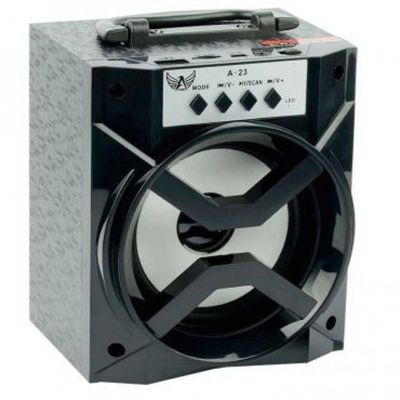 Caixa Som Bluetooth Portátil Rádio Fm Usb Mic Sd 8w Auxiliar - Preto