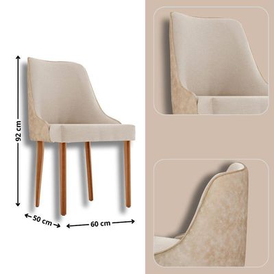 Sala De Jantar Mesa Selene 135cm Madeira Tampo Laminado Linho Off/ Milano/ Imbuia Nat.