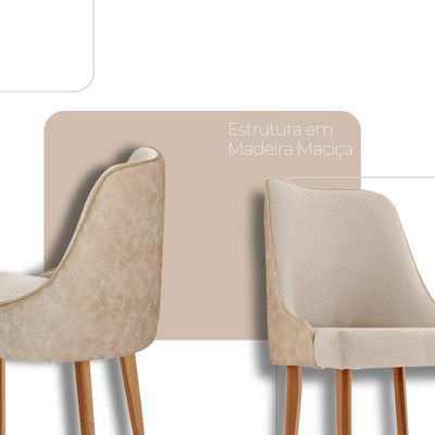 Sala De Jantar Mesa Selene 135cm Madeira Tampo Laminado Linho Off/ Milano/ Imbuia Nat.