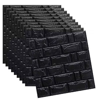Papel De Parede Painel 3d Tijolo Preto Placa Auto Adesivo 77x70cm Revestimento Espuma Autocolante