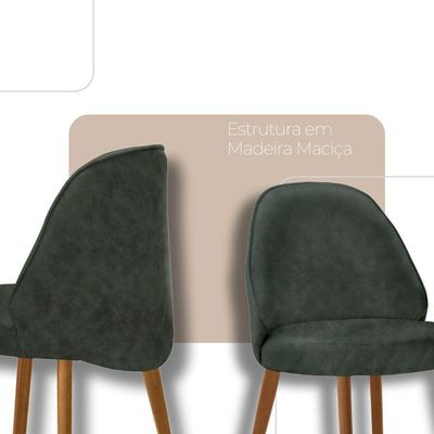 Mesa De Jantar Suiça 220cm Madeira Tampo Laminado Orgânico Jade / Imbuia Nat.