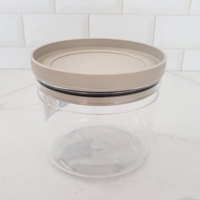 Pote Hermético Porta Mantimentos 1 Litro Transparente com Tampa Plástico Soprano Cinza