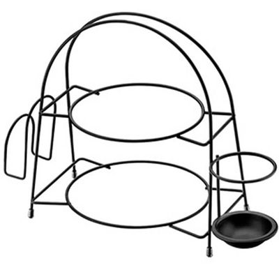 Suporte Porta Pratos Talheres Guardanapos Alice Schmitt Preto Fosco Bancada
