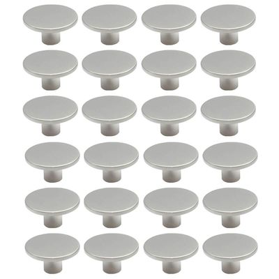 Kit 24 Puxadores 206 Naico Ponto Redondo Cromo Acetinado Móveis Armários Gavetas