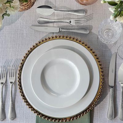 Conjunto 12 Pratos Rasos Tramontina Porcelana Branca 27 cm Maria Augusta Mesa Posta