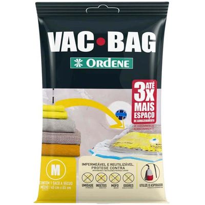 4 Sacos Ordene Vac Bag para Roupas Médio 45x65cm cada A Vácuo Reutilizáveis