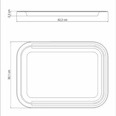 Bandeja de Inox Tramontina Ciclo Retangular 42x30cm para Servir Cafezinhos Chás Rasa