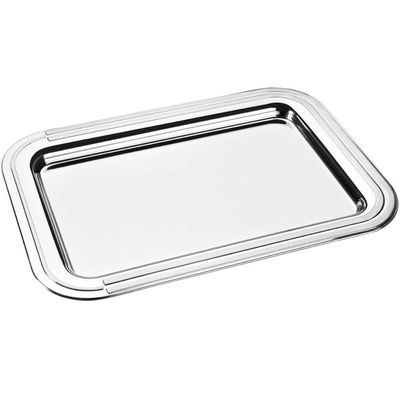 Bandeja de Inox Tramontina Ciclo Retangular 42x30cm para Servir Cafezinhos Chás Rasa