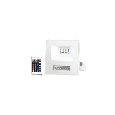 Refletor Taschibra Tr Led Slim Rgb 10w Branco Bivolt Rgb 15030034-01