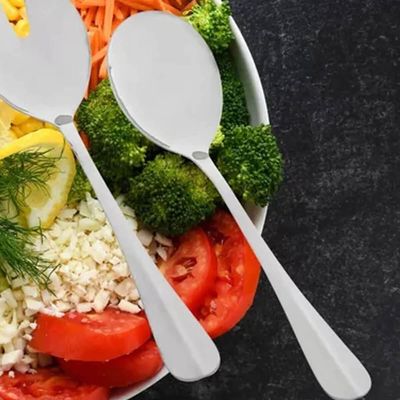 Kit 6 Colheres Aço Inox Servir Positano 26cm Lyor Colher Arroz Restaurante Sobremesas Assados