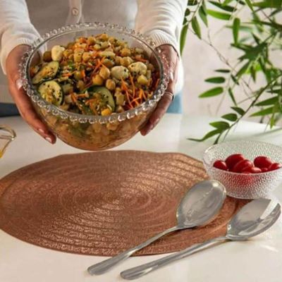 Kit 6 Colheres Aço Inox Servir Positano 26cm Lyor Colher Arroz Restaurante Sobremesas Assados