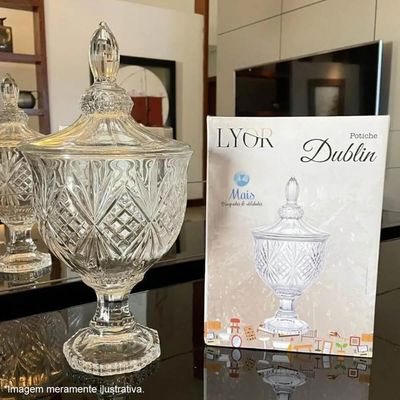 5 Bombonieres de Vidro Cristal Potiches Pedestal Lyor Dublin 400ml Baleiros Decorativos