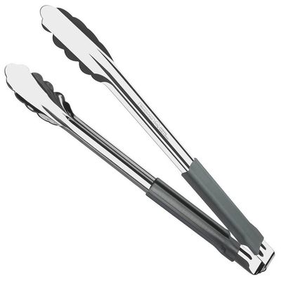 Pegador Inox Cabo Emborrachado Utilitá Cinza 30cm Tramontina