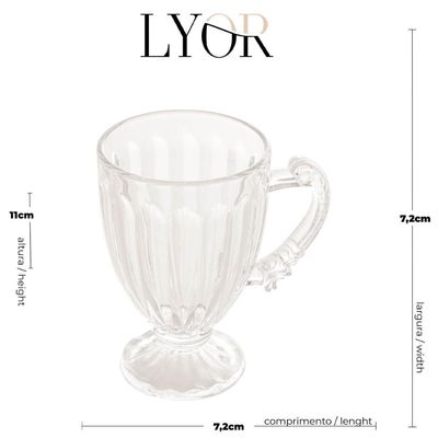 24 Xícaras Café Chá 200ml Mini Taças Cristal Lyor Cafeterias