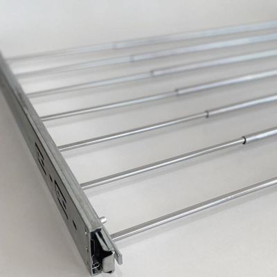 Calceiro Deslizante Cromado Horizontal 7 Varetas Guarda Roupa Closet Aramado Giosul