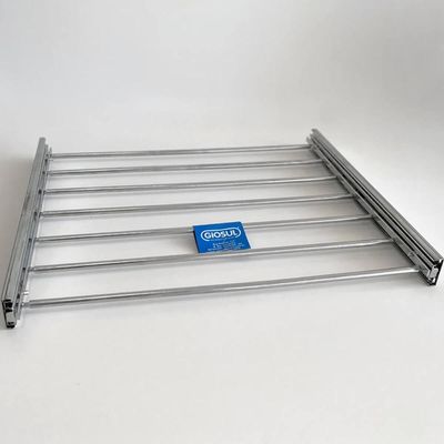 Calceiro Deslizante Cromado Horizontal 7 Varetas Guarda Roupa Closet Aramado Giosul