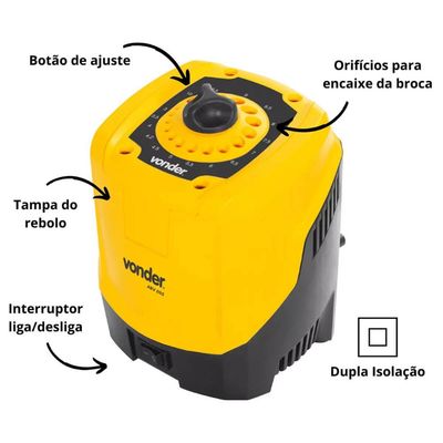 Afiador Amoladora de Brocas Elétrico 3 a 10mm Profissional Abv095 Vonder 220V